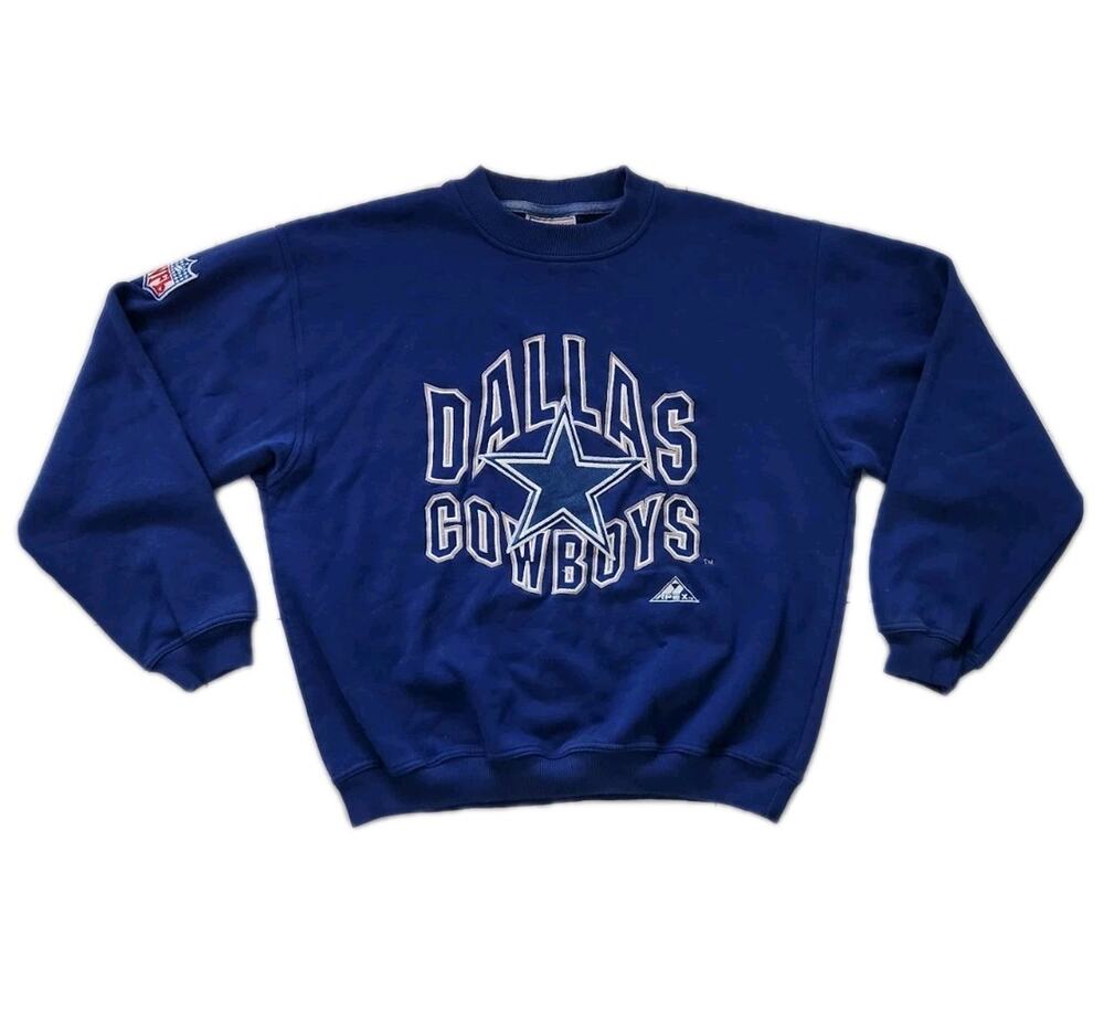 Vtg 90s Dallas Cowboys NFL Proline by Apex One Blue Crewneck Sweatshirt Mens L